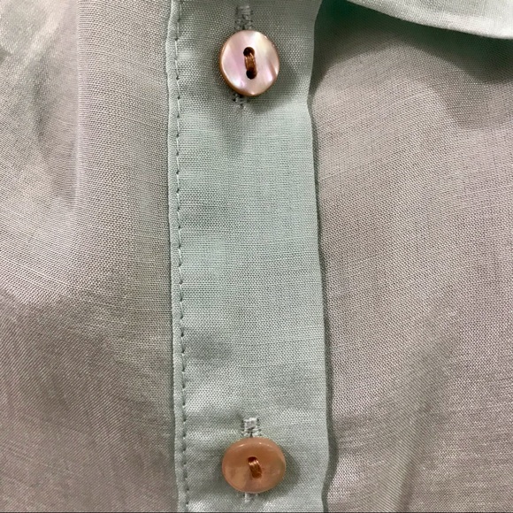 Calypso St. Barth light green cotton and silk button-down shirt. Size M. NWOT - Picture 12 of 13